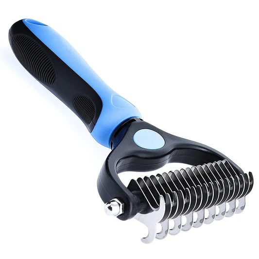 Pet Hair Remover Comb for Cats 2-Sides Dematting Tool for Dogs Cat Pets Grooming Brush Cat Hair Remover Brush 17 Gears Dog Brush-0