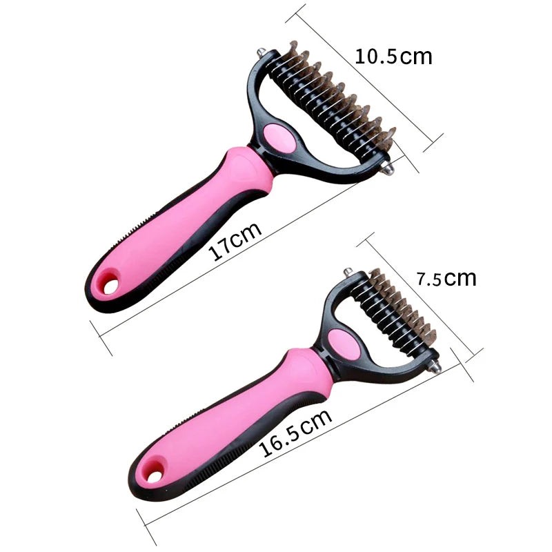 Pet Hair Remover Comb for Cats 2-Sides Dematting Tool for Dogs Cat Pets Grooming Brush Cat Hair Remover Brush 17 Gears Dog Brush-5