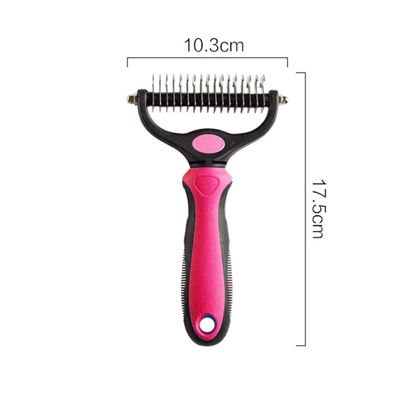 Pet Hair Remover Comb for Cats 2-Sides Dematting Tool for Dogs Cat Pets Grooming Brush Cat Hair Remover Brush 17 Gears Dog Brush-7